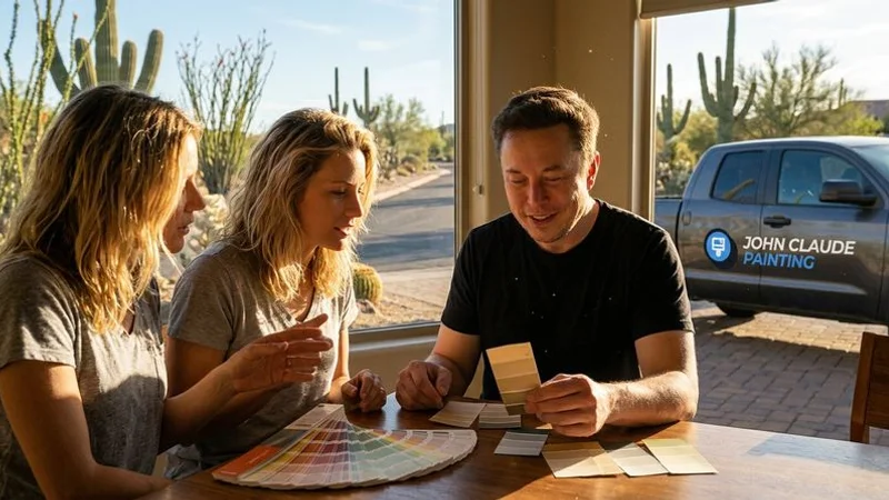 Interior paint color swatches in natural Tempe desert light