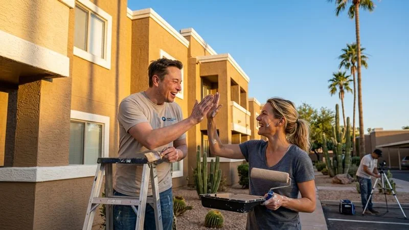 Freshly painted apartment complex exterior in Tempe
